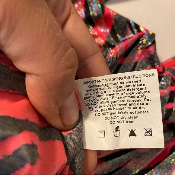 GK elite gymnastics tank practice Leotard Hot pink zebra foil print Adult -AS - Picture 7 of 8